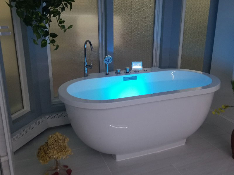 Renovated bathroom - blue